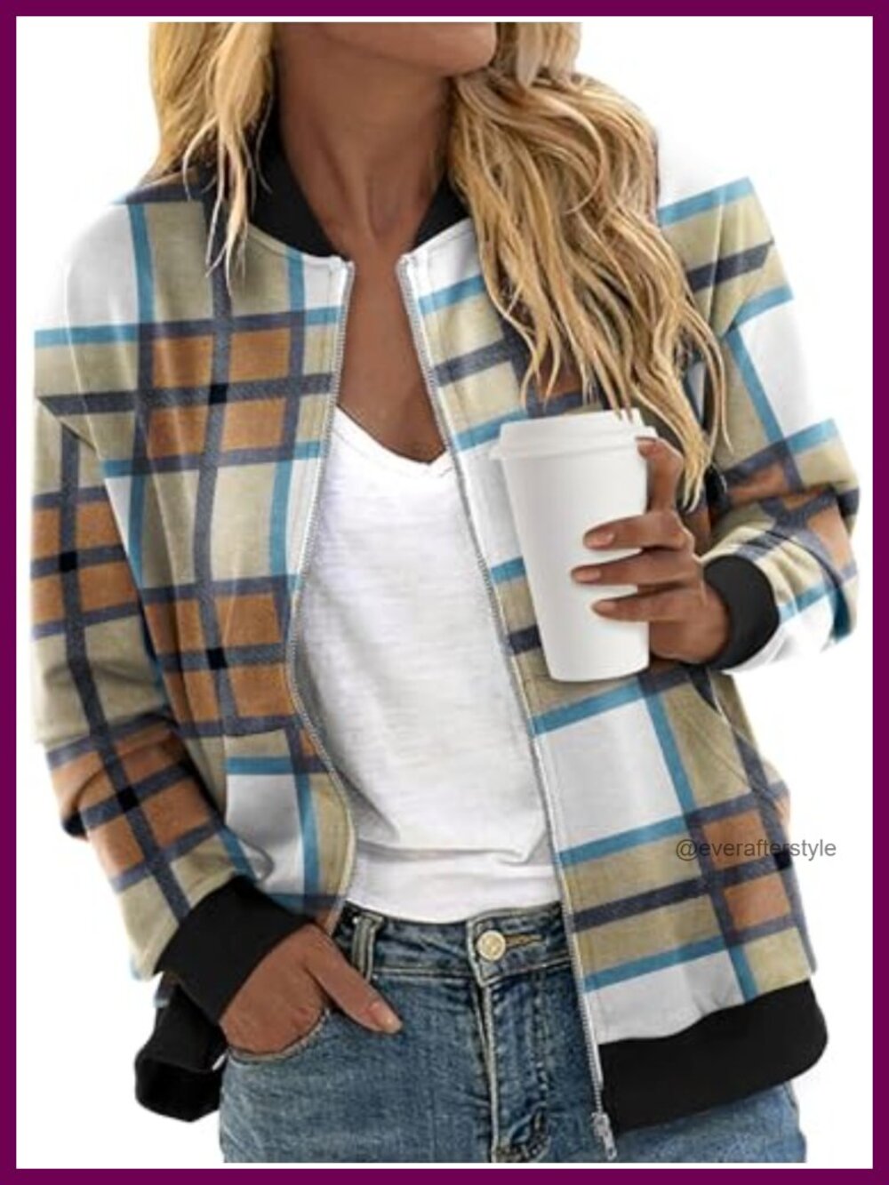 Zip Up Bomber Jacket Long Sleeve Sweatshirt Fall Coat Windbreaker